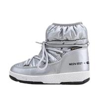 Moon-boot Jr Girl Low Nylon WP, Stivali da Neve Unisex-Bambini, Argento (Argento 002), 33 EU