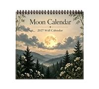Moon Calendar 2027 - Lunar Phase Planner | 12 Month Wall Calendar, | Monthly Organizer with Moon Cycle Tracking, 2027 Wall Calendar Planner for Home, Office, School, Hotel, Meeting Room, Game