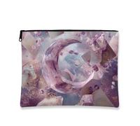 Moon Celestial Trousse per cosmetici, viola mistico, elegante organizer da viaggio per trucco da donna, custodia compatta con cerniera, regalo per le vacanze, borsa da toilette per la cura della pelle