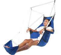 Moon chair sedia sospesa in seta blu con paracadute niebieski