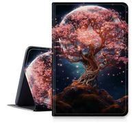 Moon Cherry Blossom Tree Case per iPad Air 3rd Gen 2019/iPad Pro 10.5 pollici 2017, antiurto PU pelle pieghevole regolabile stand caso con auto sleep/wake per iPad Air 3a generazione 10,5 pollici 2019