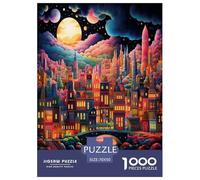 Moon City Jigsaw Puzzle Impossible 1000Pcs Decorazione Per La Casa. Giochi Rilassamento E Intelligence Per Adulti E Ragazzi Da 14 Anni 70x50cm/1000pcs