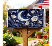 Moon - Coperture magnetiche per cassetta postale, motivo notte fantasiosa, farfalla e fiori autunnali, copertura stagionale per decorazione portico anteriore, 53 x 64 cm