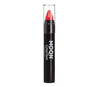 Moon Creations Pastelli per il corpo in stick per pittura per il viso | Pittura per il viso resistente al sudore e all'acqua | Cruelty Free | Per bambini, adulti, festival, Halloween, Rosso, 3.5 gm