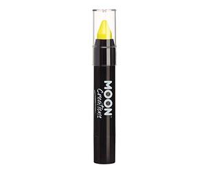 Moon Creations Pastelli per il corpo in stick per pittura per il viso | Pittura per il viso resistente al sudore e all'acqua | Cruelty Free | Per bambini, adulti, festival, Halloween, Giallo, 3.5 gm
