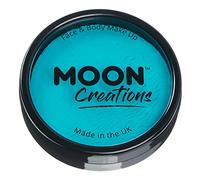 Moon Creations Trucco professionale per viso e corpo | Tortiere professionali con vernice colorata per truccabimbi | Pittura per il viso per bambini, adulti, festival, Halloween, Turchese, 36 gm