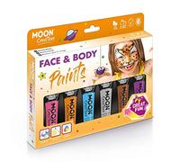 Moon Creations Tubi per pittura per viso e corpo | Pittura per il viso pronta all'uso | Cruelty Free | Pittura per il viso per bambini, adulti, Cofanetto Colori Avventura, 12ml