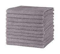 Moon Floringo Set di 10 asciugamani da parrucchiere in microfibra, asciugamani da salone, circa 30 x 50 cm con superficie assorbente (grigio)