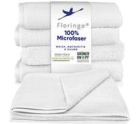 Moon Floringo Set di 5 asciugamani da parrucchiere in microfibra, asciugamani da salone, circa 30 x 50 cm con superficie assorbente (bianco)