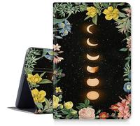 Moon Flower Case per iPad 9a/8a/7a generazione 10,2 pollici 2021/2020/2019 Release, custodia pieghevole in pelle PU antiurto con funzione di accensione/spegnimento automatico per iPad 10,2 pollici