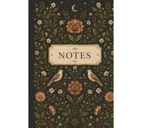 Moon Garden Notes: A moody botanical hardcover notebook inspired by quiet woodland gardens, traditional folk art, and nights beneath a crescent moon.