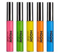 Moon Glow Eyeliner UV al neon - Brilla intensamente sotto la luce UV, Arancia, 10 ml (confezione da 5)
