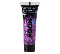 Moon Glow Gel glitterato UV per viso e corpo al neon, Viola, 12 ml (confezione da 1)