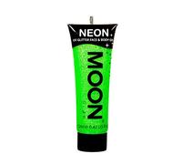Moon Glow Gel per viso e corpo con glitter UV al neon - Pittura per il viso glitterata, Verde, 12 ml (confezione da 1)