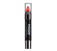 Moon Glow Neon UV Glitter Face Paint Stick/Body Crayon trucco per viso e corpo - Si illumina brillantemente sotto l'illuminazione UV, Rosso, 1 conteggio (confezione da 1)