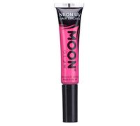 Moon Glow Strisce di colore per capelli UV al neon | Mascara per capelli - Tintura temporanea per capelli lavabile | Colore neon brillante, si illumina sotto l'illuminazione UV, Rosa intenso, 15 ml
