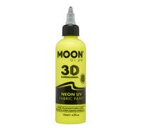 Moon Glow Vernice per tessuti Neon UV 3D - Vernice per tessuti per vestiti, magliette, borse, scarpe e tela, Giallo intenso, 125 ml (confezione da 1)