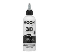 Moon Glow Vernice per tessuti Neon UV 3D - Vernice per tessuti per vestiti, magliette, borse, scarpe e tela, Bianco, 125 ml (confezione da 1)