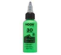 Moon Glow Vernice per tessuti Neon UV 3D - Vernice per tessuti per vestiti, magliette, borse, scarpe e tela, Verde intenso, 30 ml (confezione da 1)
