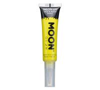Moon Glow Vernice UV neon per viso e corpo con applicatore a pennello, Giallo intenso, 15 ml (confezione da 1)