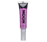 Moon Glow Vernice UV neon per viso e corpo con applicatore a pennello, Viola intenso, 15 ml (confezione da 1)