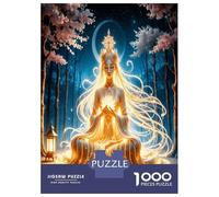 Moon Goddess 1000 Pezzi Puzzle Premium Sacred Zen Serenity Puzzle Per Adulti Cartone Robusto - Puzzle Coppia Ultra Difficile, Top Valutato, Attività Perfetta in Casa 38x26cm/1000pcs