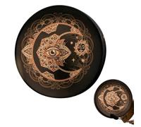 Moon Healing Drum - Tamburo vegano sciamano, design alchemico, strumento medicinale da 25,4 cm per un suono rilassante, per gli amanti della musica e per l'uso del regalo 'anima
