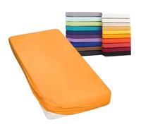 Moon - Lenzuolo con angoli elasticizzati Classic per materassi ad acqua, letti contenitore e Boxspring, 160 g/m², 90 x 200 cm/100 x 220 cm, arancione