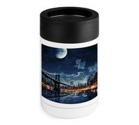 Moon Light New York City - Raffreddatore per lattine da 340 g, isolato, in acciaio inox, con coperchio in acciaio inox, regalo per uomini e donne, compleanno, Natale