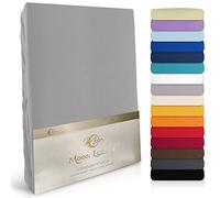 Moon Luxury lenzuolo sotto con angoli elasticizzati, Jersey Stretch 230 G/M² per acqua letti, materassi e tradizionali materassi, Cotone, grafite, 180x200-200x220