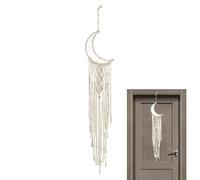 Moon Macrame Wall Pediments - Moon Macrame Rream Catcher | Nrdic Decorative Moon Dream Catcher | Grande acchiappasogni fatto a mano | Decorazione estetica boho che può essere appesa per il dado
