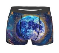 Moon Mandala Geometric Cosmic Galaxy Space Elegant Boxer Uomo Intimo Maschile Morbido Uomo Pantaloncini Boxer Traspirante Trunks per L'Uso Quotidiano Sportivi S