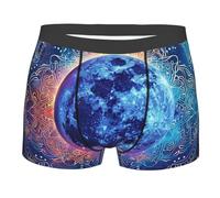 Moon Mandala Geometric Galaxy Space Cosmic Elegant Boxer Uomo Trunks Morbido Uomo Pantaloncini Boxer Traspirante Intimo Maschile per L'Uso Quotidiano Sportivi XXL