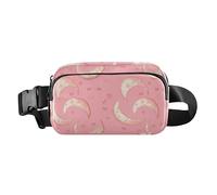 Moon - Marsupio a tracolla vintage per San Valentino, alla moda, per donne, uomini, adolescenti, piccola cintura sul petto, con cinghia regolabile, per allenamento, corsa, escursionismo, Luna Vintage
