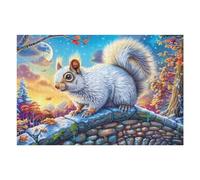 Moon Night Squirrel Rompicapo 1000 Pezzi Per Nonni E Nipoti Moon Bough Nut Cartone Rigido Esercizio Mentale Per Serate in Famiglia Da Passatempo Con Poster Incluso 1000 PCS