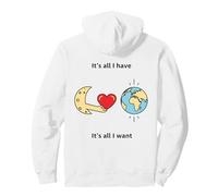 Moon Offre Un Design Minimalista dal Cuore alla Terra Felpa con Cappuccio