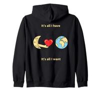 Moon Offre Un Design Minimalista dal Cuore alla Terra Felpa con Cappuccio