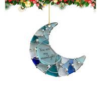 Moon Ornament, Romantic Translucent Acrylic Decor 3x3x1 Inches, Elegant Lightweight Hanging Decoration, for Coppia Family Birthday Holiday Home Window Door, in Clear