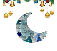 Moon Pendant - Lightweight Acrylic Art Decoration for Elegant Home Styling | Wall-Mounted Design with Modern Aesthetic, Easy to Display, Ideal for Couple, Family, Birthday Decor, 7.6x7.6x2.5 cm