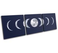 Moon Phase Astronomy Modern Space TREBLE TELA parete arte foto stampa