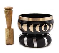 Moon Phase - Set di campane tibetane, 10,7 cm, colore: Nero