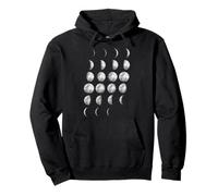 Moon Phases Graphic - Lunar Cycle Design, Astronomy Gift Felpa con Cappuccio