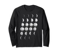 Moon Phases Graphic - Lunar Cycle Design, Astronomy Gift Maglia a Manica