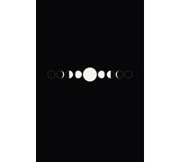 Moon Phases Notebook: Lined Journal for Night Owls and Stargazers, 6 x 9 in, 100 Lined Pages, Minimalist Black & White Cover
