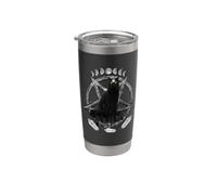Moon Phases Witch Black Cat Pagan Wicca Wiccan Halloween Bicchiere termico in acciaio inox doppia parete