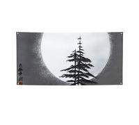 Moon Pine Tree Banner Cartello per esterni e interni Compleanno Sfondo Poster Decorazioni per feste Forniture Sfondo fotografico con occhielli Bandiera da parete personalizzata