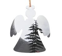 Moon Pine Tree - Decorazione in legno a forma di angelo, design alla moda, 6 pezzi, adatto per la decorazione della casa