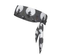 Moon Pine Tree - Fascia per capelli con stampa di albero di pino, fascia regolabile, perfetta per corsa, fitness e altri sport.