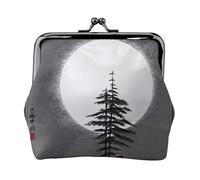 Moon Pine Tree - Portamonete da donna, rettangolare, con chiusura a bacio, tascabile, mini portamonete da donna