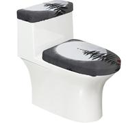 Moon Pine Tree - Set di 2 copriwater elastici per il bagno, con coperchio e copertura per serbatoio, morbidi, lavabili a forma di U, decorazione per WC